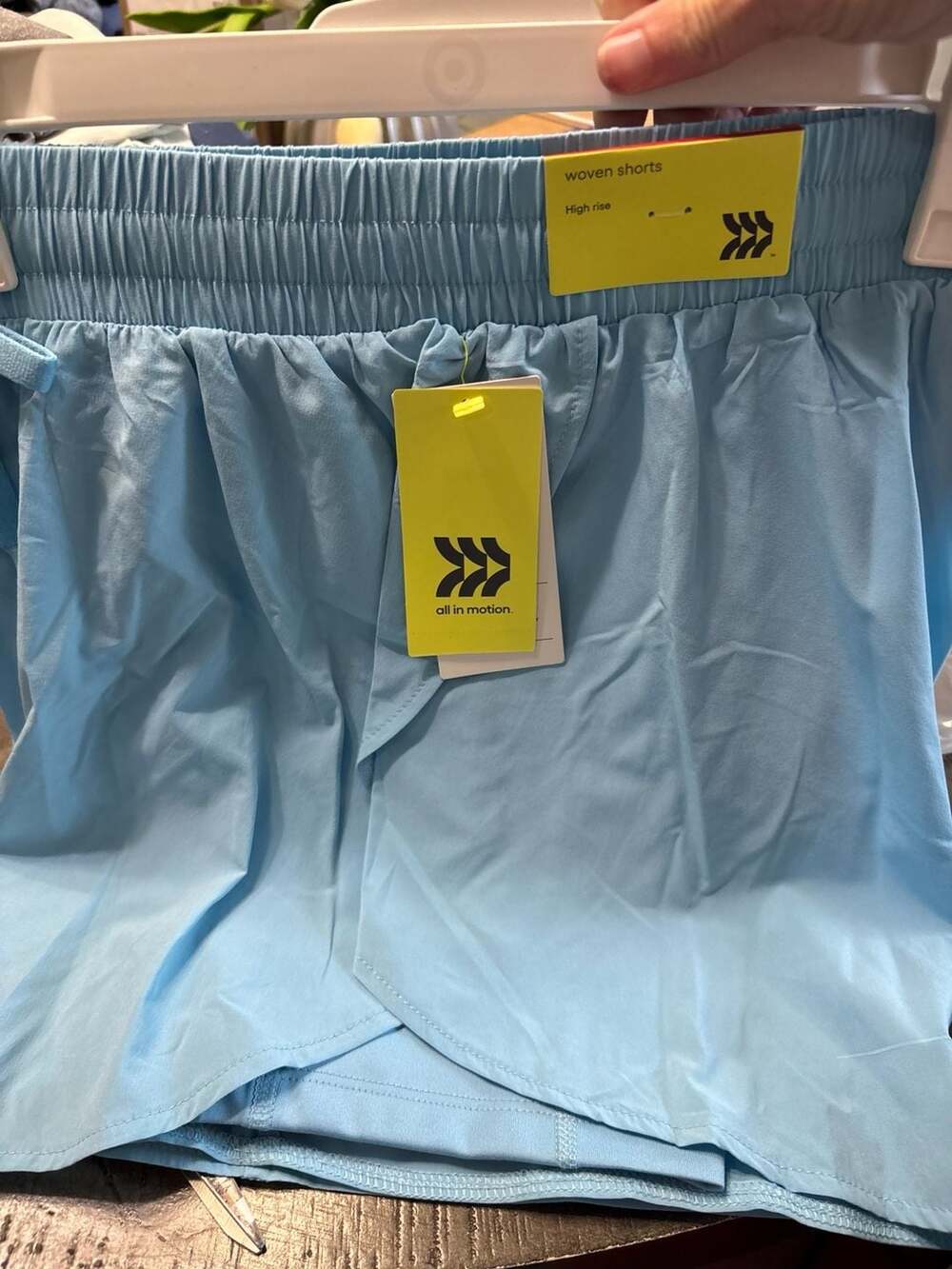All in Motion Women's Woven High-Rise Flutter Shorts Size XS Blue